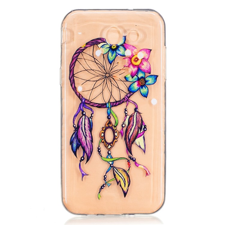 Embossed Soft Phone Case (TPU) for Samsung Galaxy J3 Prime - Flower and Dreamcatcher-1