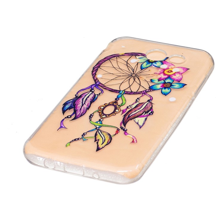 Embossed Soft Phone Case (TPU) for Samsung Galaxy J3 Prime - Flower and Dreamcatcher-2