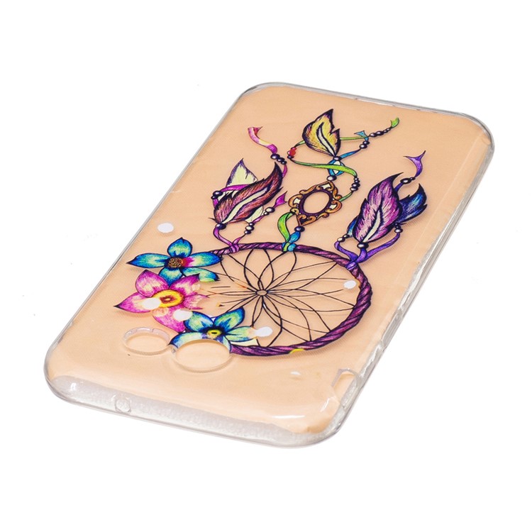 Embossed Soft Phone Case (TPU) for Samsung Galaxy J3 Prime - Flower and Dreamcatcher-3