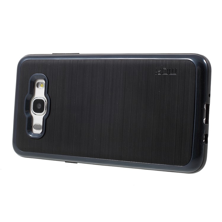 MOFI Brushed Hybrid Mobile Phone Protector Casing (TPU Back + PC Rim) for Samsung Galaxy J5 (2016) - Dark Blue-3