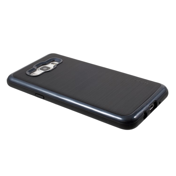 MOFI Brushed Hybrid Mobile Phone Protector Casing (TPU Back + PC Rim) for Samsung Galaxy J5 (2016) - Dark Blue-4