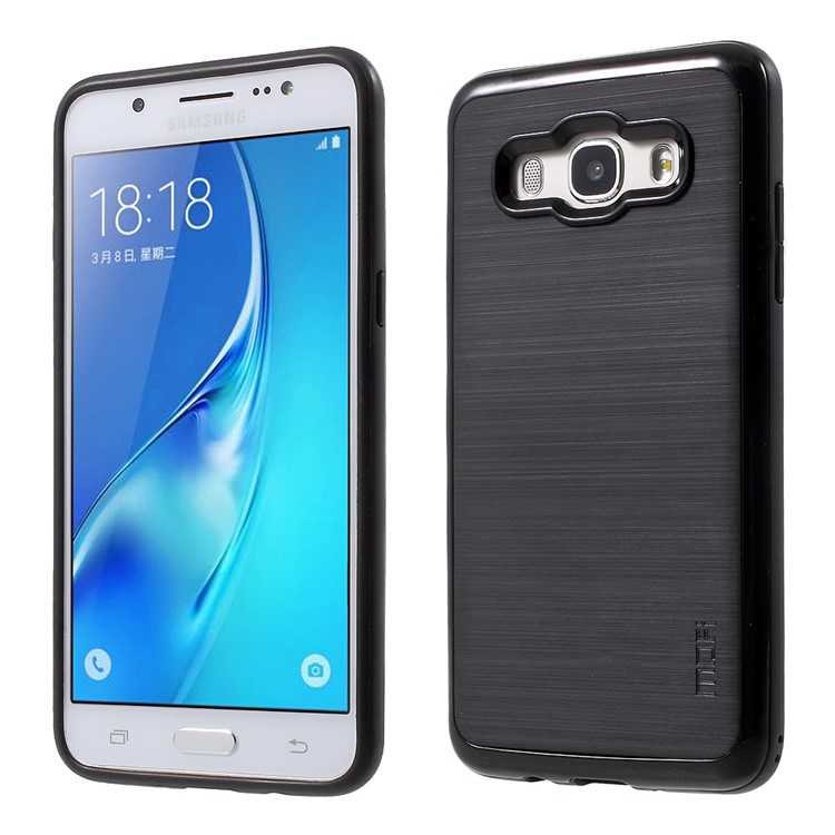 MOFI Brushed Hybrid Case for Samsung Galaxy J7 (2016) SM-J710 (TPU Back + PC Rim) - Black-1