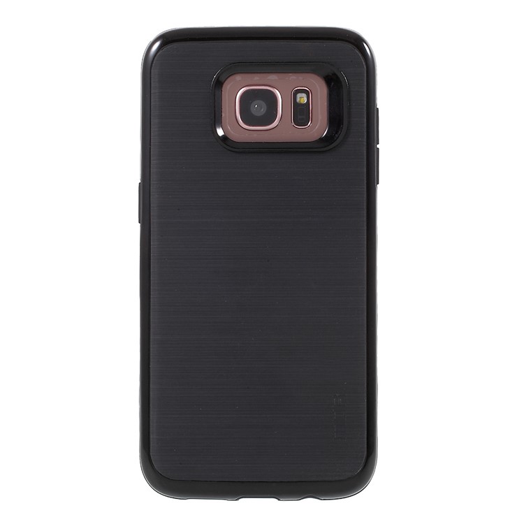 MOFI Brushed Hybrid Case for Samsung Galaxy S7 edge SM-G935 (TPU Back + PC Rim) - Black-2