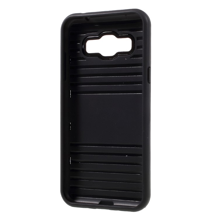 MOFI Brushed Cell Phone Case for Samsung Galaxy J3 (2016) / J3 (TPU + PC) - Black-3