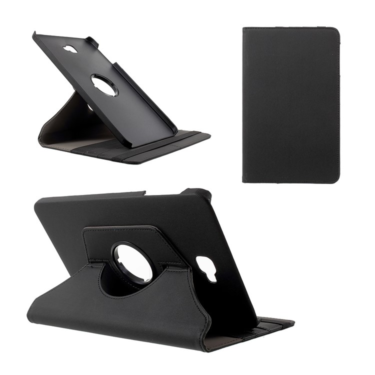 For Samsung Galaxy Tab A 10.1 (2016) T580 T585 Rotary Stand Smart Leather Case Cloth Skin - Black-1