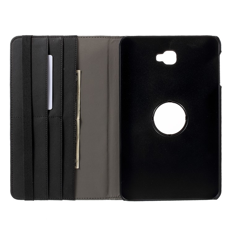For Samsung Galaxy Tab A 10.1 (2016) T580 T585 Rotary Stand Smart Leather Case Cloth Skin - Black-6
