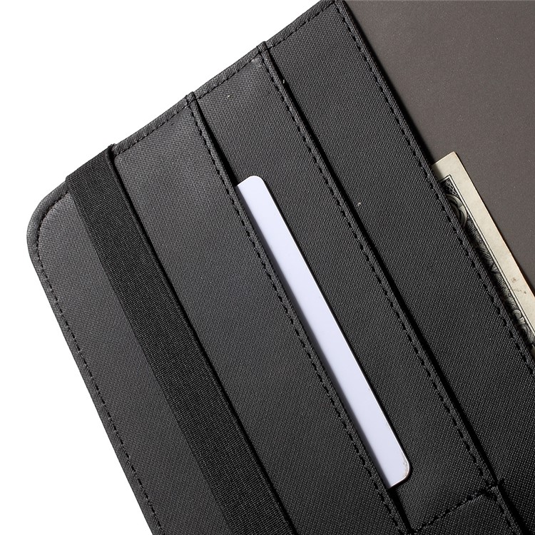 For Samsung Galaxy Tab A 10.1 (2016) T580 T585 Rotary Stand Smart Leather Case Cloth Skin - Black-7