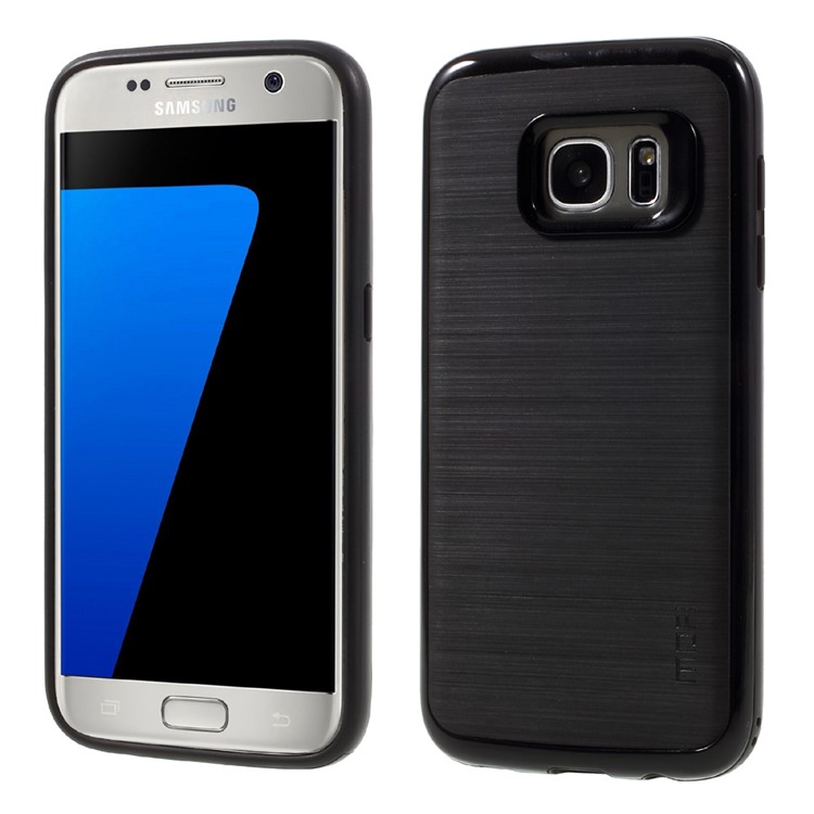 MOFI Brushed Hybrid Mobile Phone Case for Samsung Galaxy S7 SM-G930 (TPU Back + PC Rim) - Black-1