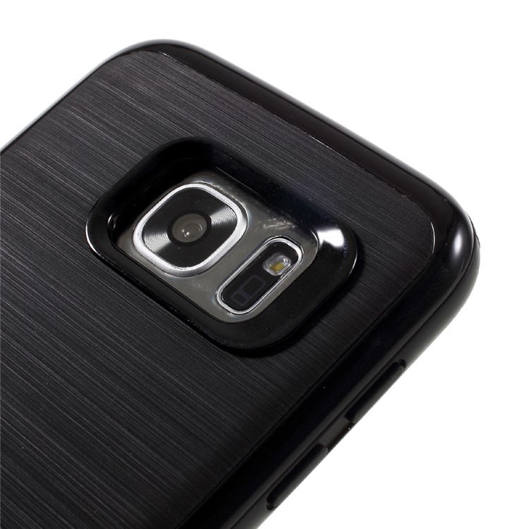 MOFI Brushed Hybrid Mobile Phone Case for Samsung Galaxy S7 SM-G930 (TPU Back + PC Rim) - Black-3