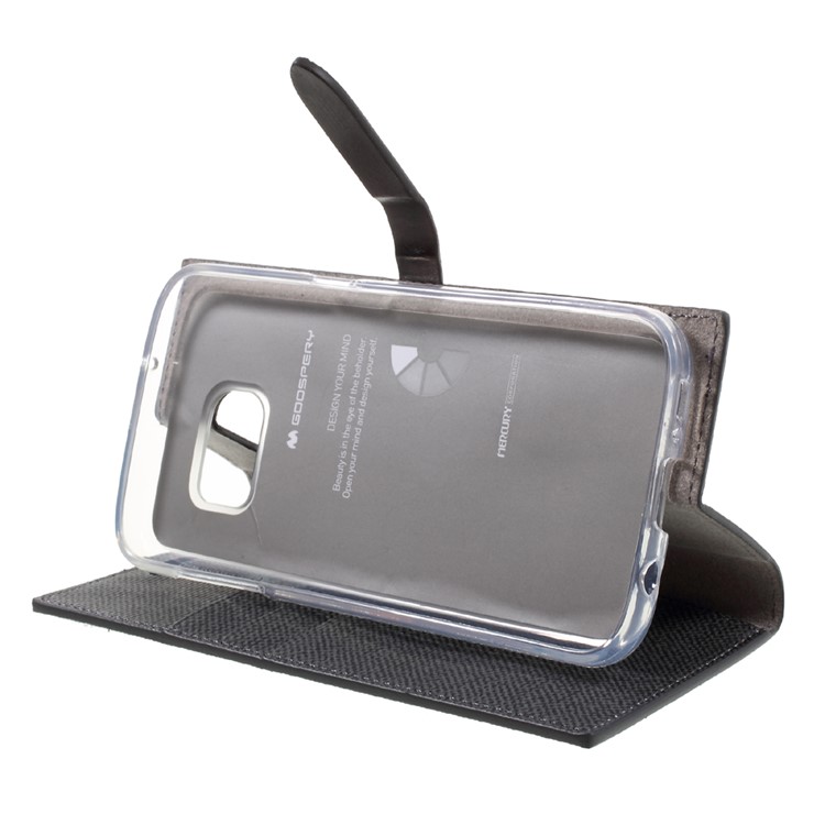 MERCURY GOOSPERY for Samsung Galaxy S7 G930 Milano Diary Leather Case Cover - Black-4