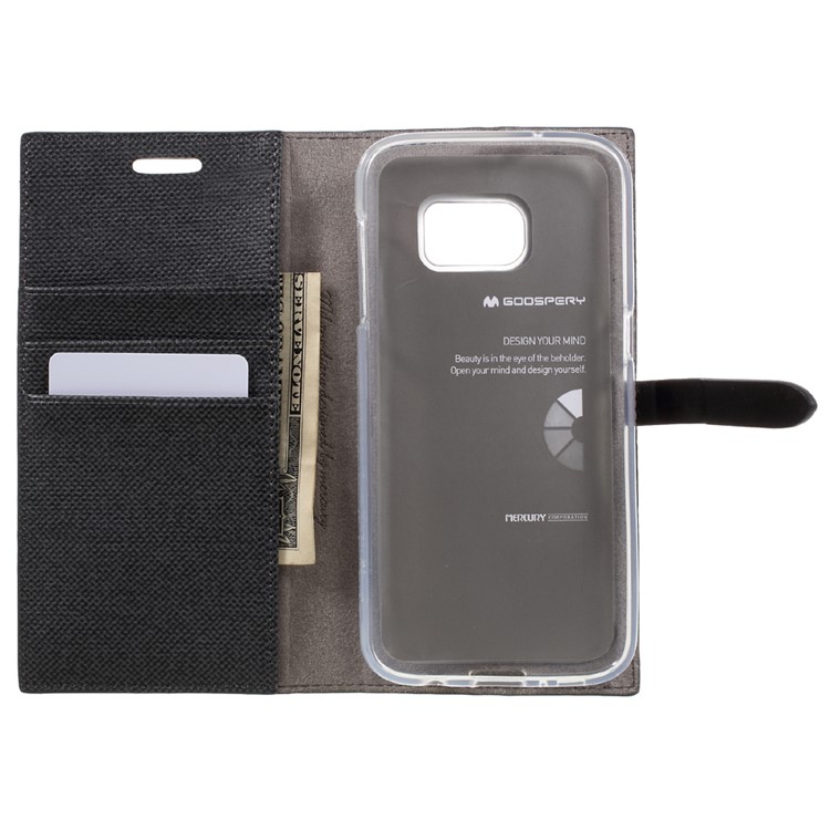 MERCURY GOOSPERY for Samsung Galaxy S7 G930 Milano Diary Leather Case Cover - Black-6