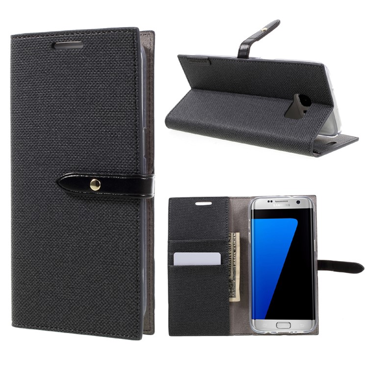 MERCURY GOOSPERY Milano Diary Leather Phone Case for Samsung Galaxy S7 edge G935 - Black-1