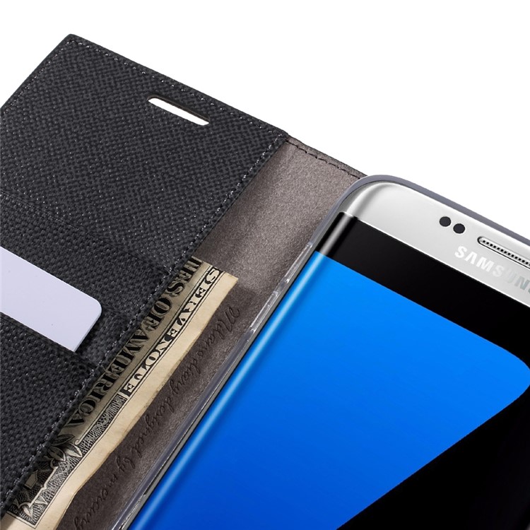 MERCURY GOOSPERY Milano Diary Leather Phone Case for Samsung Galaxy S7 edge G935 - Black-11