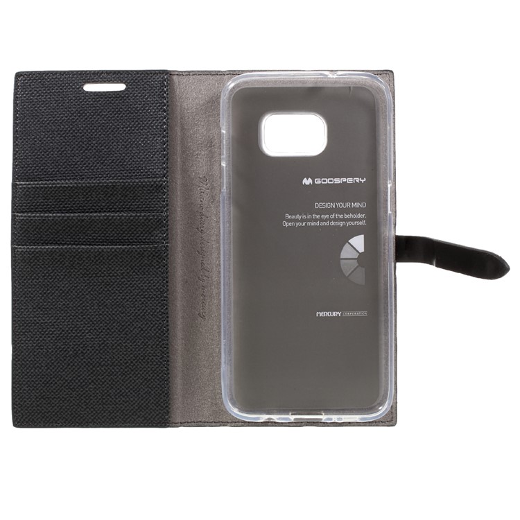 MERCURY GOOSPERY Milano Diary Leather Phone Case for Samsung Galaxy S7 edge G935 - Black-12