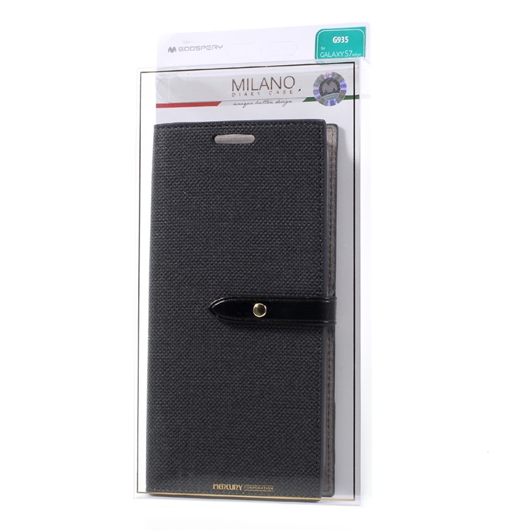 MERCURY GOOSPERY Milano Diary Leather Phone Case for Samsung Galaxy S7 edge G935 - Black-13