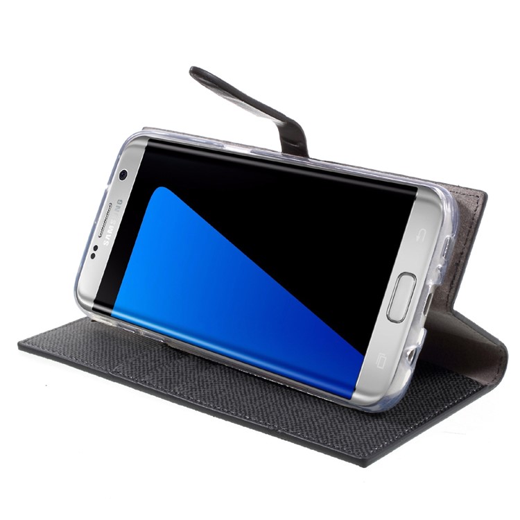 MERCURY GOOSPERY Milano Diary Leather Phone Case for Samsung Galaxy S7 edge G935 - Black-4