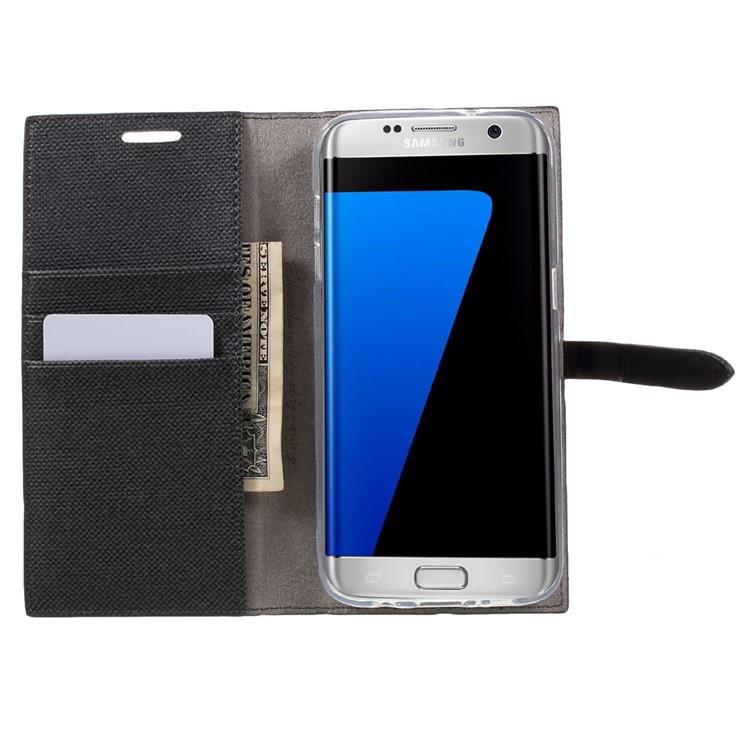 MERCURY GOOSPERY Milano Diary Leather Phone Case for Samsung Galaxy S7 edge G935 - Black-6