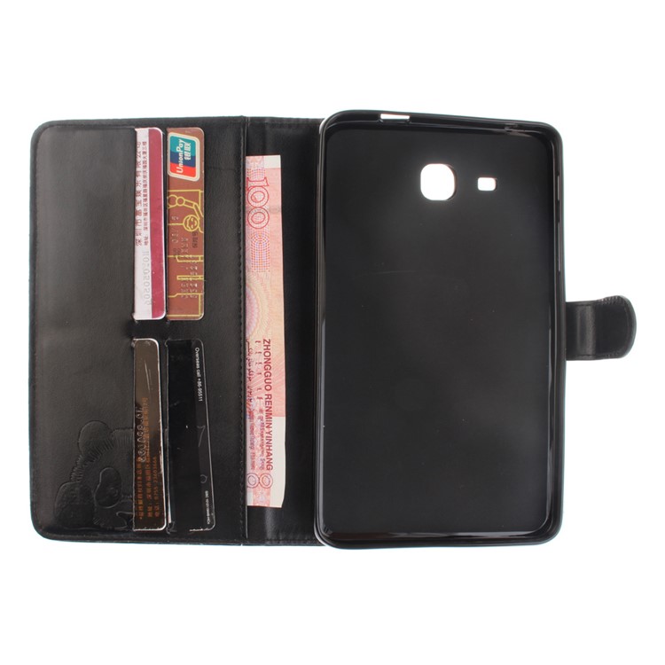 Imprinted Panda Wallet Stand Smart Leather Case for Samsung Galaxy Tab A 7.0 T280 T285 - Black-9