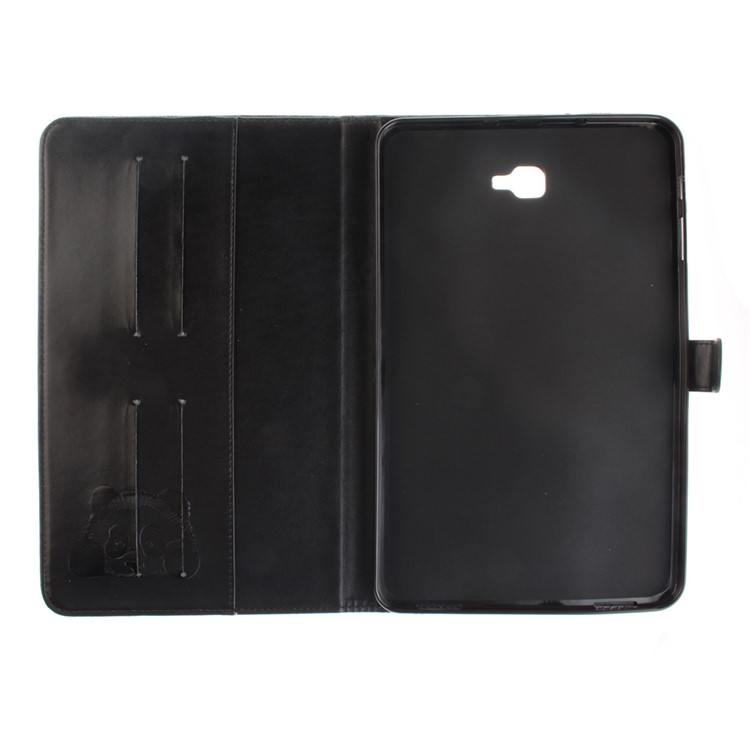 Imprinted Panda Leather Wallet Stand Case for Samsung Galaxy Tab A 10.1 (2016) T580 T585 - Black-10