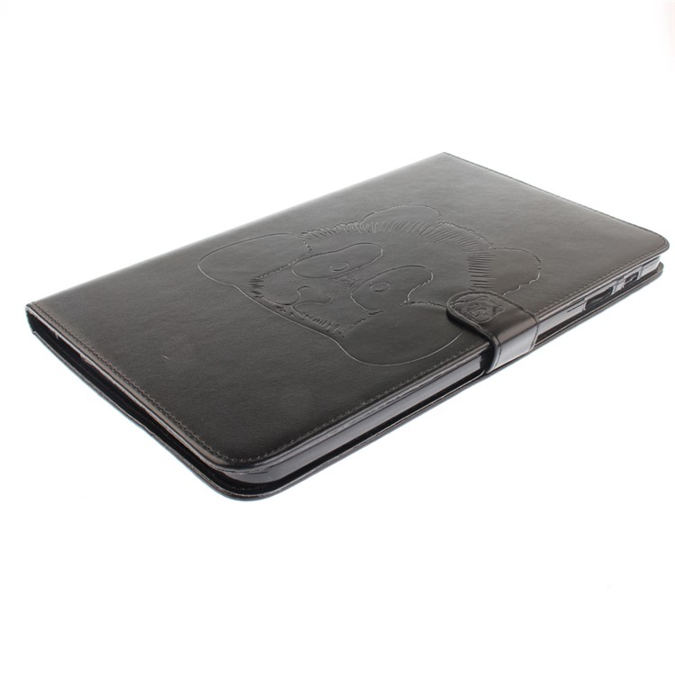 Imprinted Panda Leather Wallet Stand Case for Samsung Galaxy Tab A 10.1 (2016) T580 T585 - Black-5