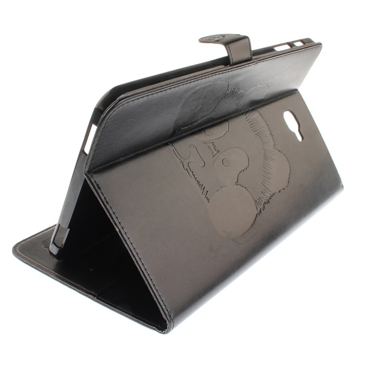 Imprinted Panda Leather Wallet Stand Case for Samsung Galaxy Tab A 10.1 (2016) T580 T585 - Black-7