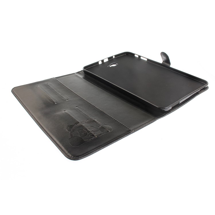 Imprinted Panda Leather Wallet Stand Case for Samsung Galaxy Tab A 10.1 (2016) T580 T585 - Black-8