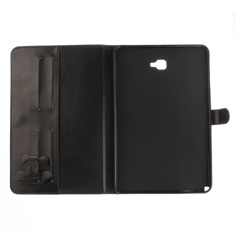 Imprinted Panda Leather Wallet Phone Case for Samsung Galaxy Tab A 10.1 (2016) - Black-10