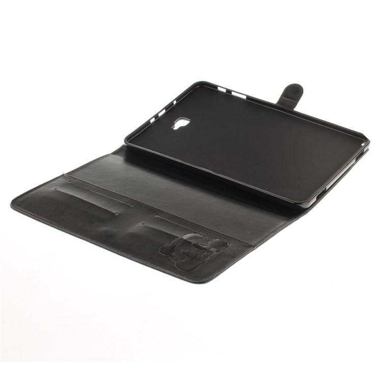 Imprinted Panda Leather Wallet Phone Case for Samsung Galaxy Tab A 10.1 (2016) - Black-8
