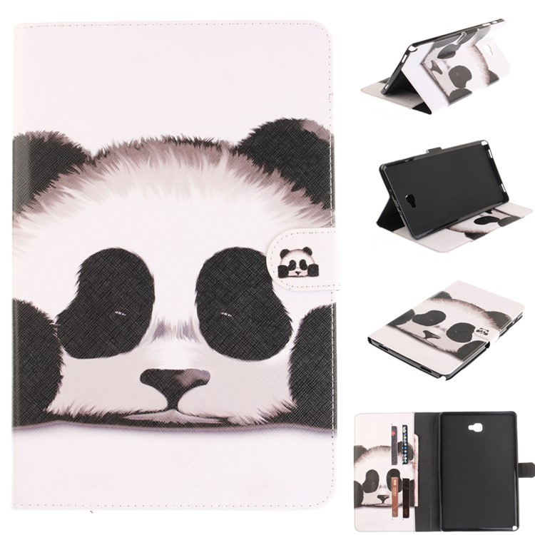 Patterned Wallet Leather Case for Samsung Galaxy Tab A 10.1 (2016) with S Pen P580 P585 - Panda-1