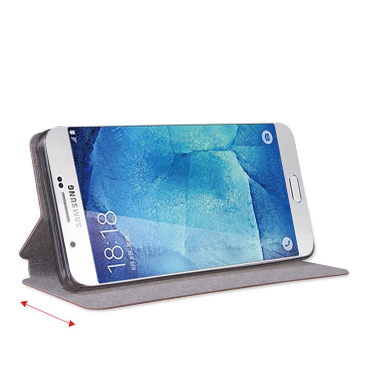 MOFI Rui Series Leather Stand Cell Phone Case for Samsung Galaxy A8 (2016) - Black-3
