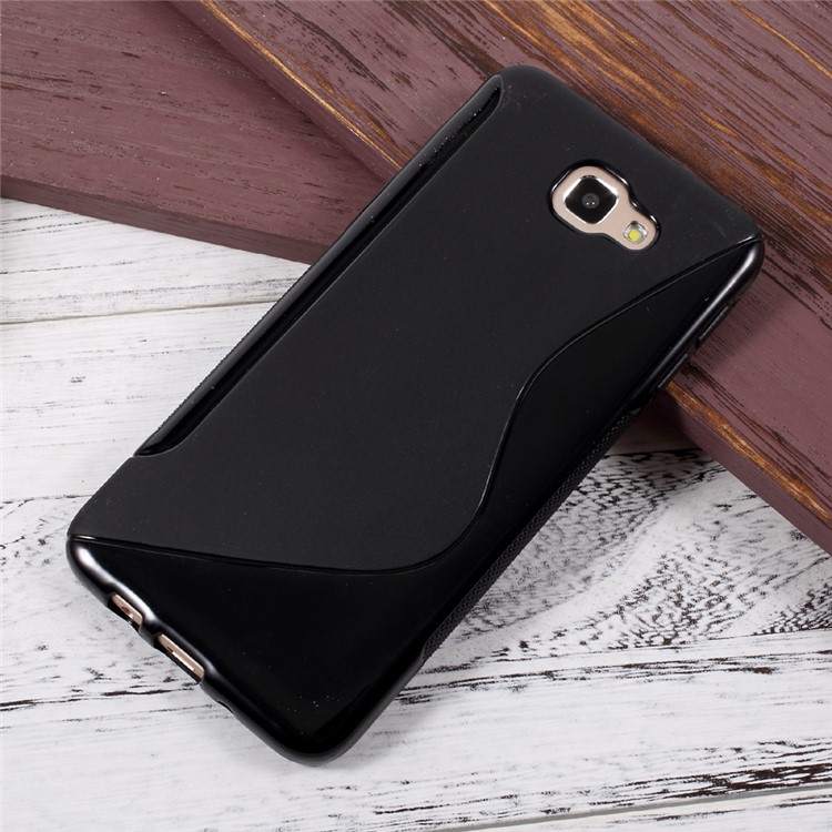 S Shape Soft TPU Cover Case for Samsung Galaxy J5 Prime / On5 2016 - Black-1