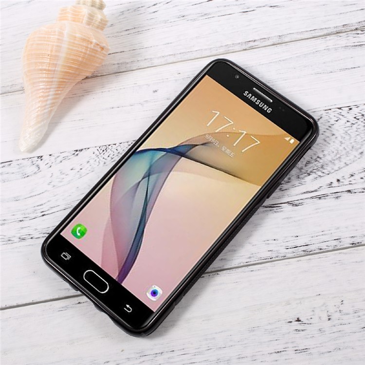 S Shape Soft TPU Cover Case for Samsung Galaxy J5 Prime / On5 2016 - Black-2
