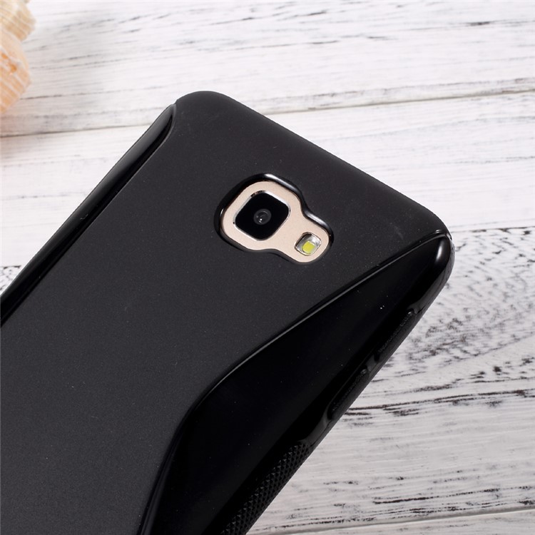 S Shape Soft TPU Cover Case for Samsung Galaxy J5 Prime / On5 2016 - Black-3
