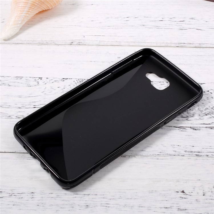 S Shape Soft TPU Cover Case for Samsung Galaxy J5 Prime / On5 2016 - Black-5