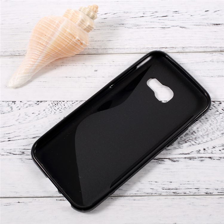 S Shape Soft TPU Phone Case for Samsung Galaxy A3 (2017) - Black-2