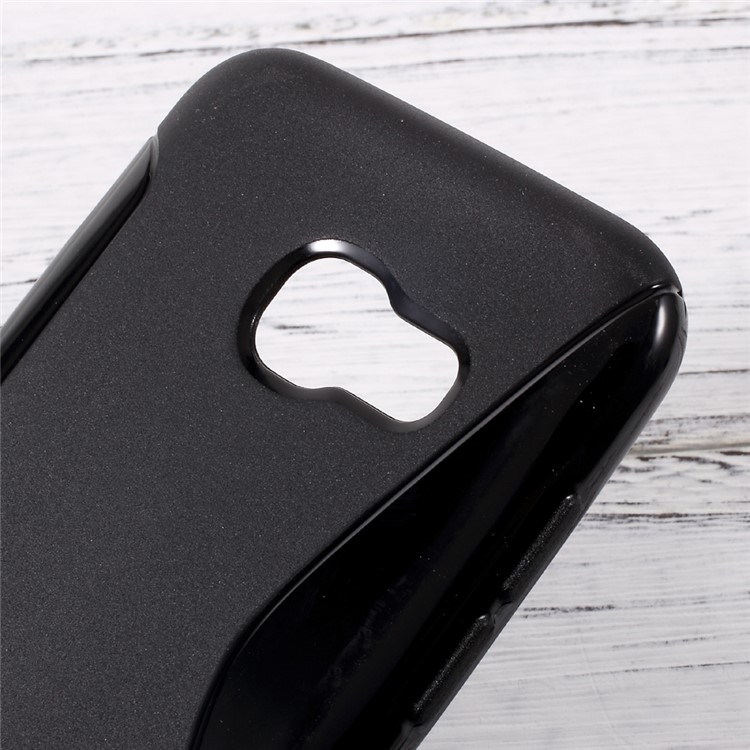 S Shape Soft TPU Phone Case for Samsung Galaxy A3 (2017) - Black-3