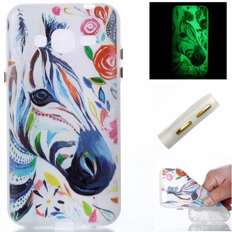 Noctilucent Matte TPU Cell Phone Shell for Samsung Galaxy J3 (2016) / J3 - Horse Pattern Printing-1