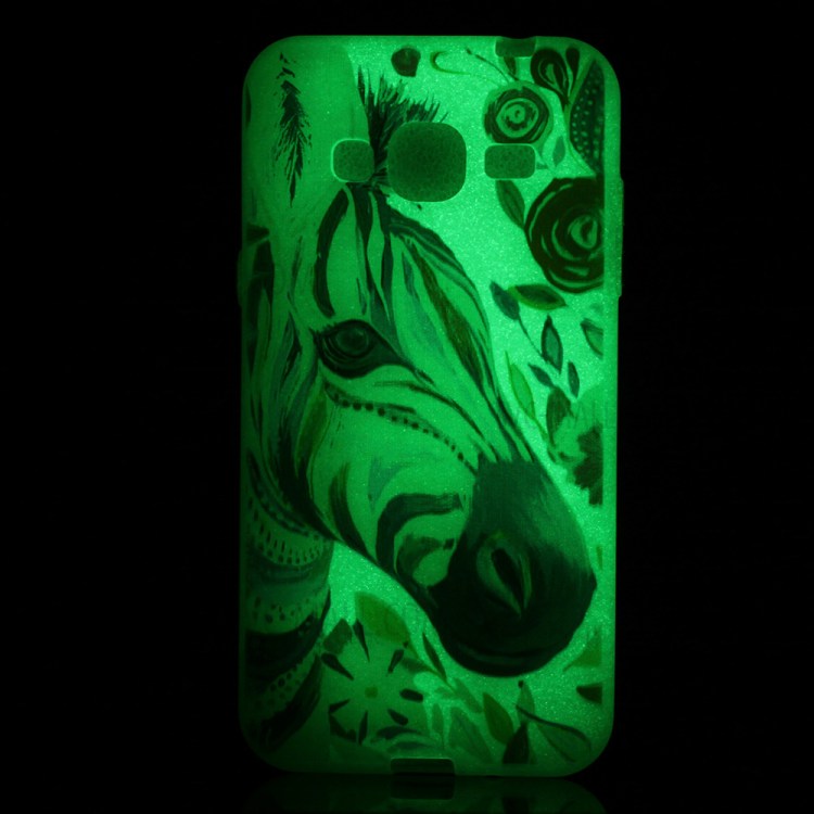Noctilucent Matte TPU Cell Phone Shell for Samsung Galaxy J3 (2016) / J3 - Horse Pattern Printing-2