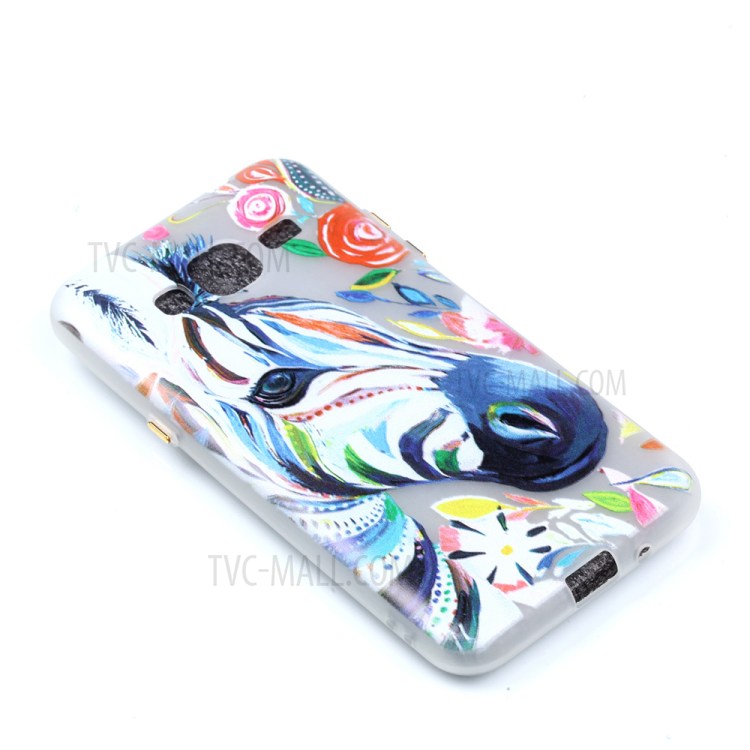 Noctilucent Matte TPU Cell Phone Shell for Samsung Galaxy J3 (2016) / J3 - Horse Pattern Printing-4