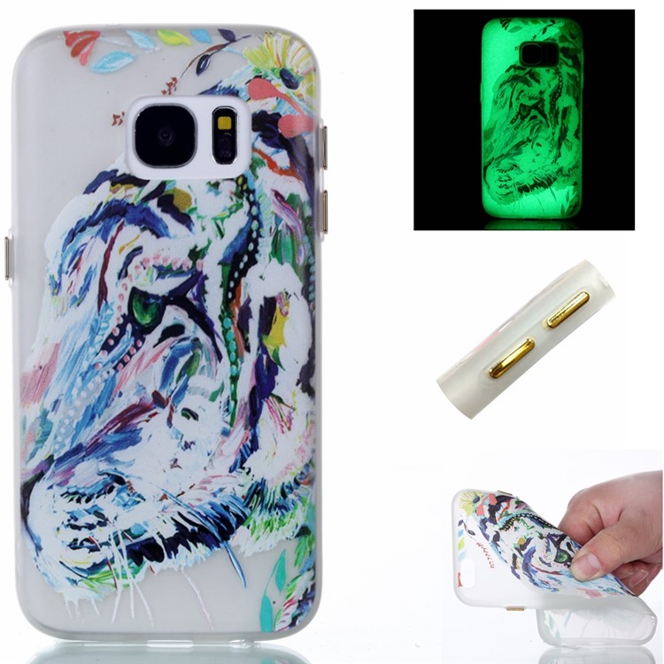 Luminous Glow TPU Case for Samsung Galaxy S7 edge SM-G935 - Tiger Pattern Printing-1