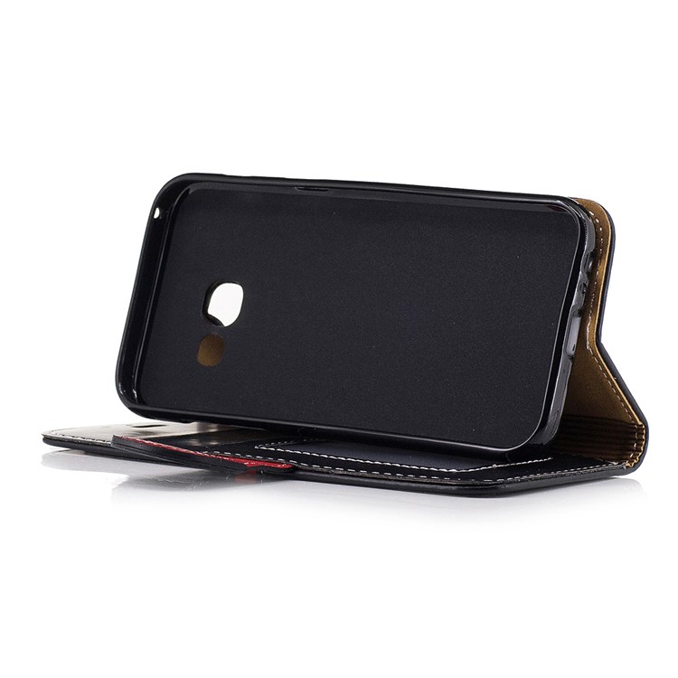 Phone Accessory Wallet Leather Stand Phone Case for Samsung Galaxy A3 (2017) - Black-4