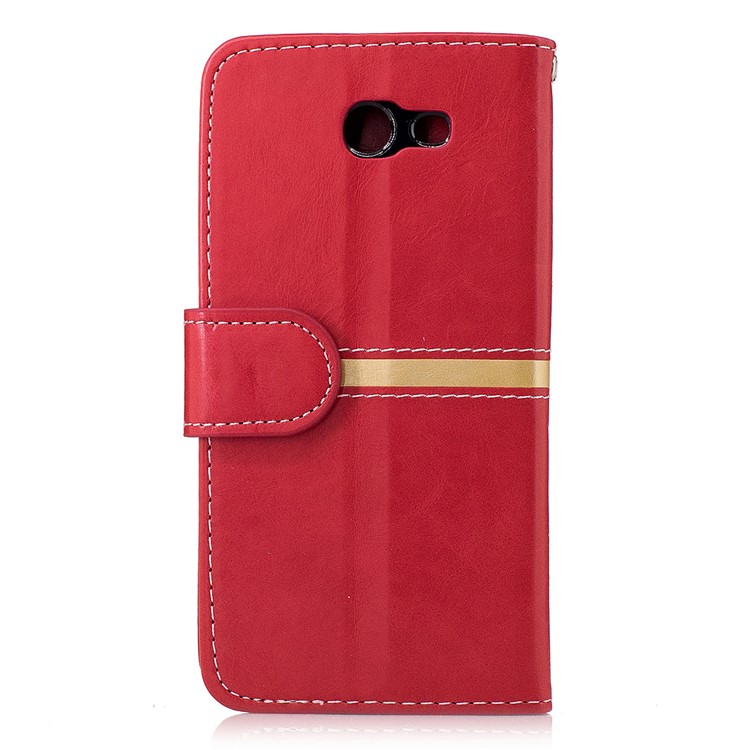 KLD Graceful Series Wallet Leather Phone Case for Samsung Galaxy J3 (2017) with Stand - Red-2