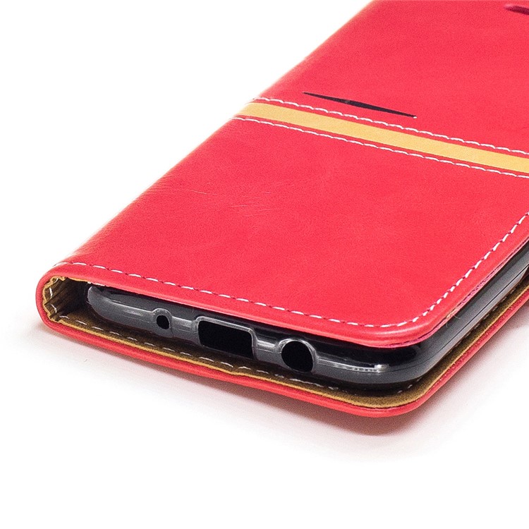 KLD Graceful Series Wallet Leather Phone Case for Samsung Galaxy J3 (2017) with Stand - Red-5