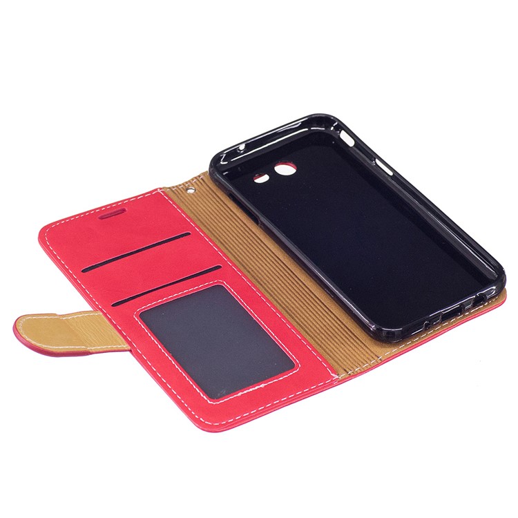 KLD Graceful Series Wallet Leather Phone Case for Samsung Galaxy J3 (2017) with Stand - Red-7