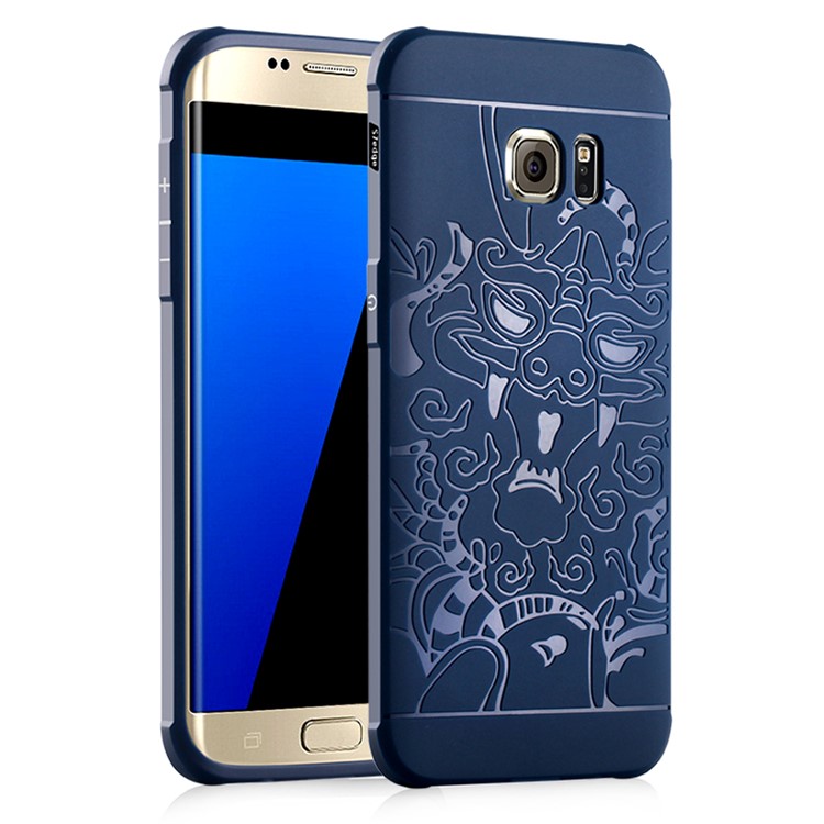

Благоприятный Шаблон Для Дракона Drop-proof Отпечаток TPU Телефон Чехол Для Samsung Galaxy S7 Край SM-G935 - Синий, Galaxy S7 edge