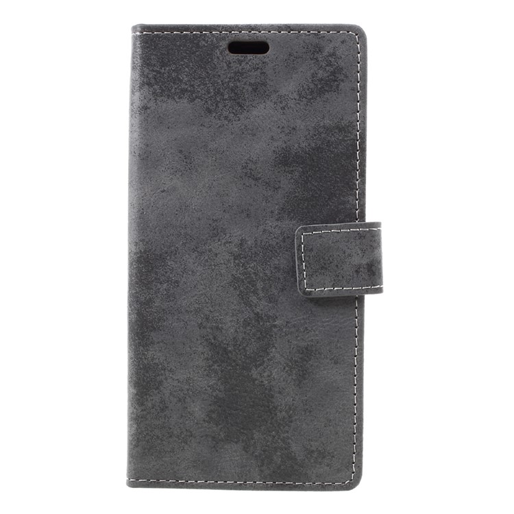 Vintage Wallet Style Leather Phone Case for Samsung Galaxy A7 (2017) with Stand - Grey-3
