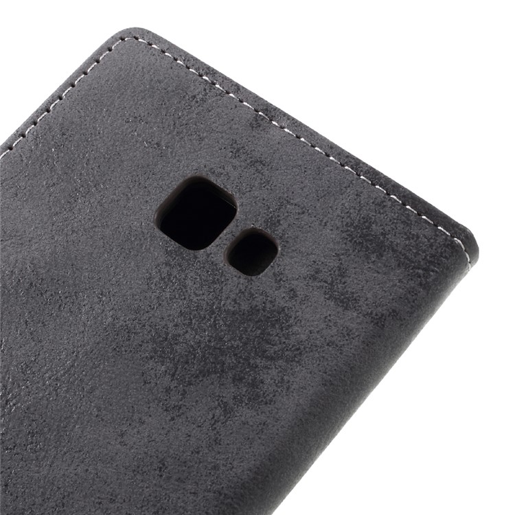 Vintage Wallet Style Leather Phone Case for Samsung Galaxy A7 (2017) with Stand - Grey-8