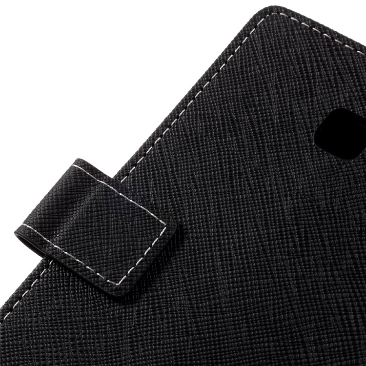 Cross Texture Phone Case Leather Wallet Stand for Samsung Galaxy A7 (2017) - Black-10