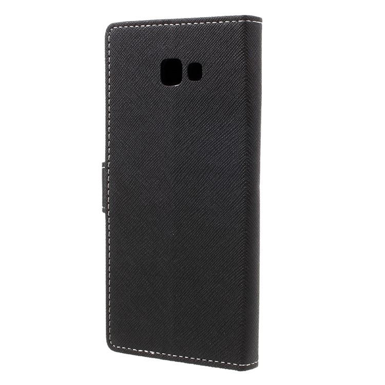 Cross Texture Phone Case Leather Wallet Stand for Samsung Galaxy A7 (2017) - Black-2