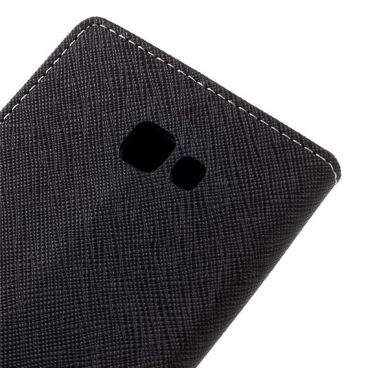 Cross Texture Phone Case Leather Wallet Stand for Samsung Galaxy A7 (2017) - Black-8